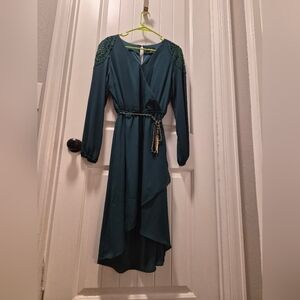 Thalia Sodi - Forest Green Long Sleeve Dress